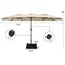 Costway 15FT Double-Sided Twin Patio Umbrella Outdoor Market W/ Crank & Base Grey\Coffee\Turquoise\Beige\Orange\Wine